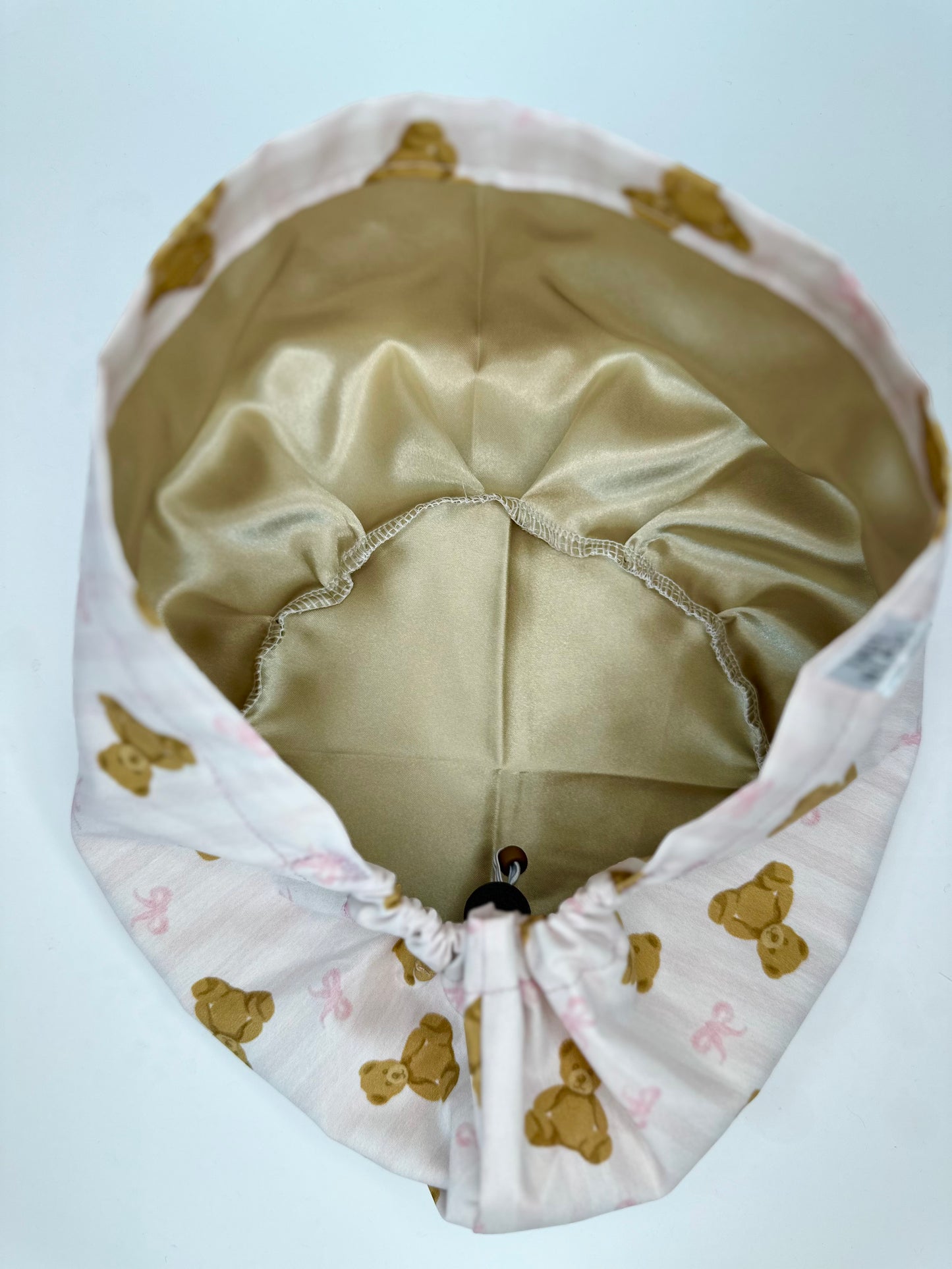 Toggle Back- Teddy Bears and Bows: Euro-Style Scrub Cap