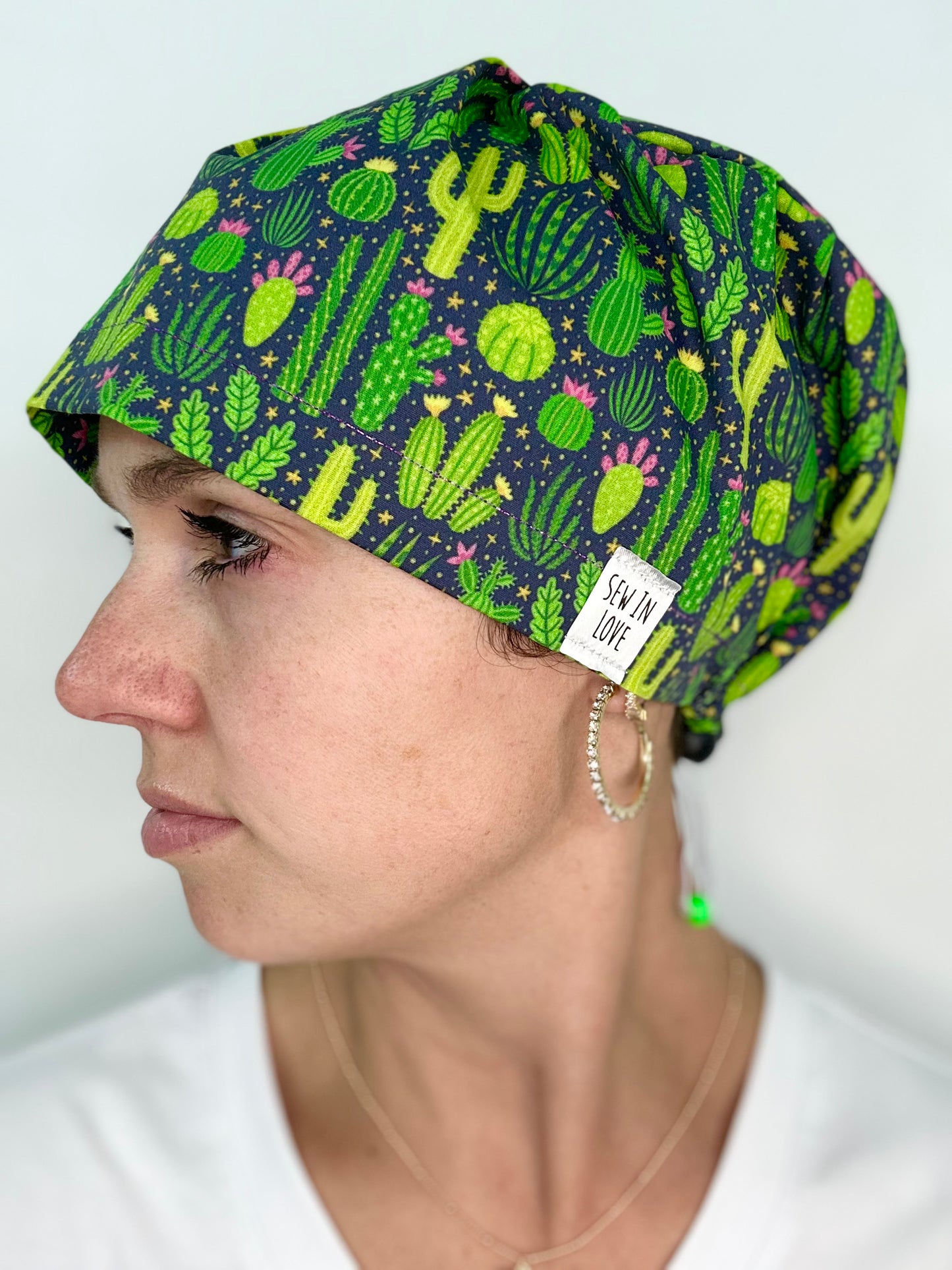 Toggle Back- Blooming Cacti: Euro-Style Scrub Cap