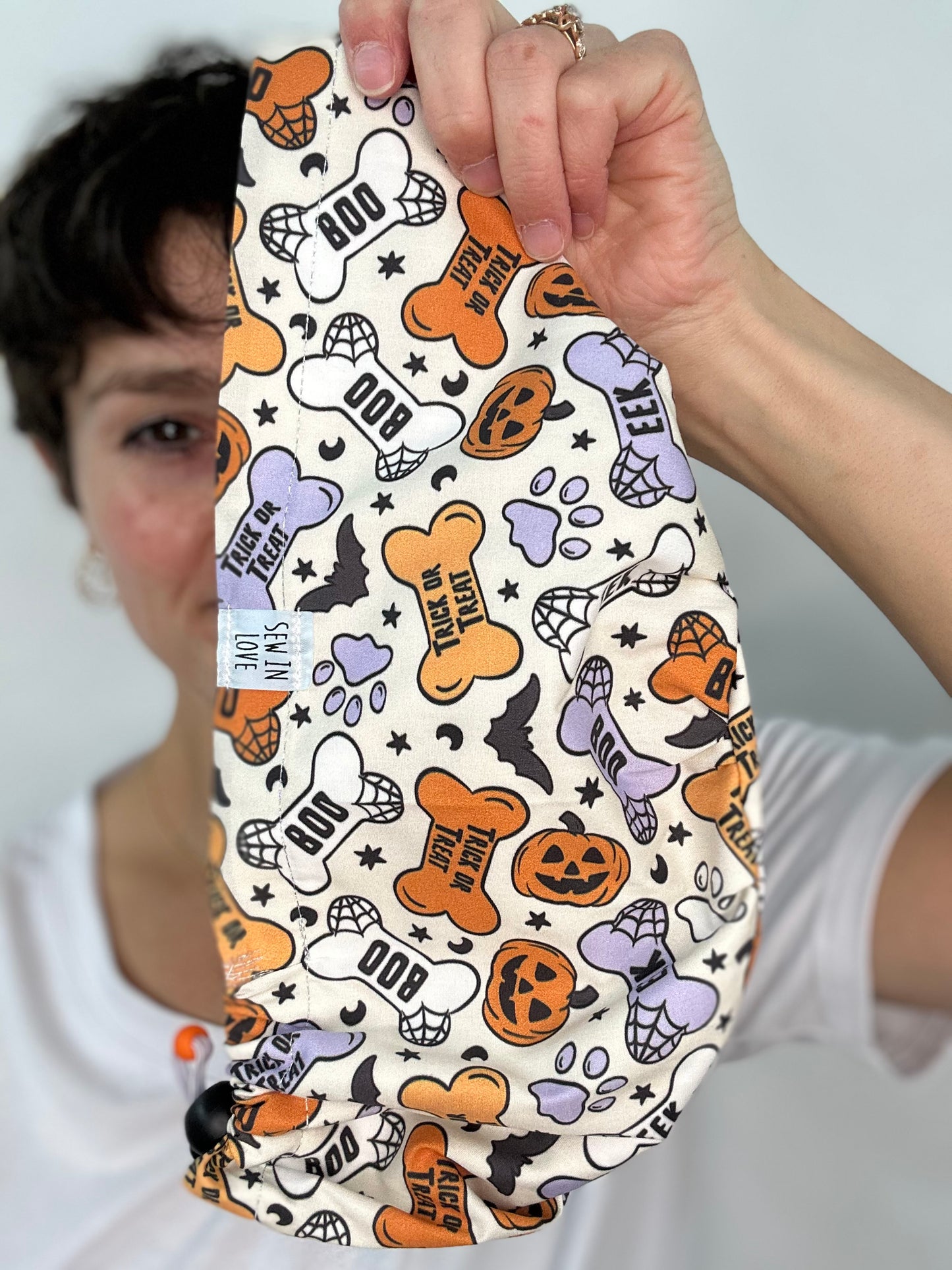 Toggle Back- Halloween for the Pups: Euro-Style Scrub Cap