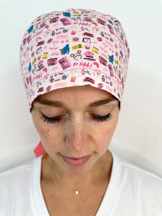 Ribbon Back-So Fetch (Tiny Print): Euro-Style Scrub Cap