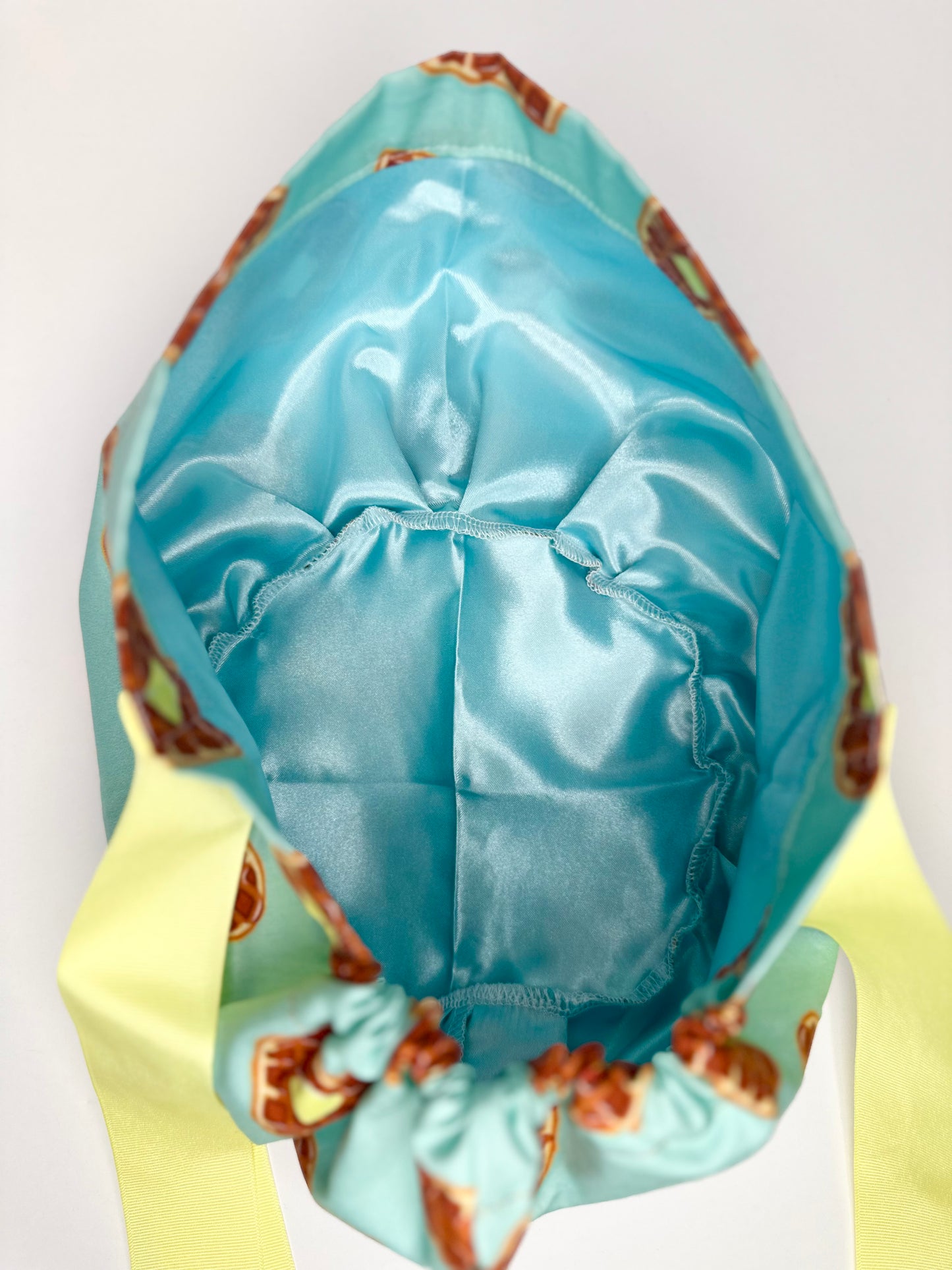 Ribbon Back- I Heart Waffles: Euro-Style Scrub Cap