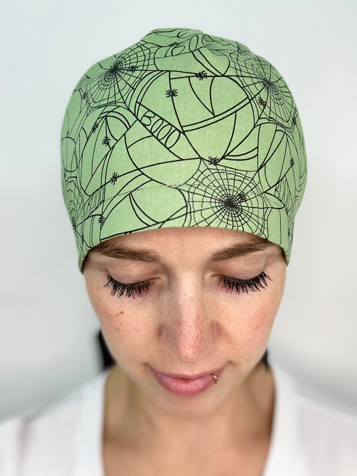 Ribbon Back- Spiderwebs: Euro-Style Scrub Cap