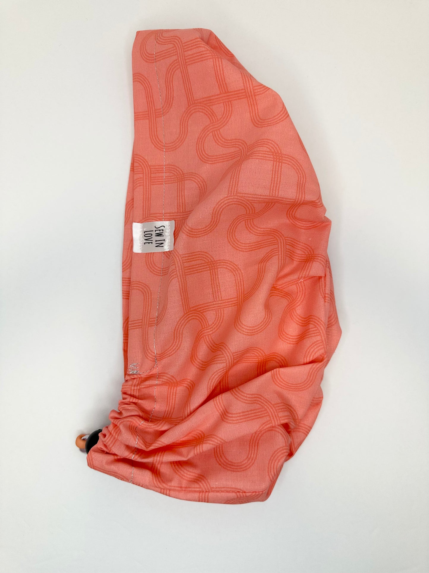 *Toggle Back* SATIN LINED- Geometric Pipes: Euro-Style Scrub Cap