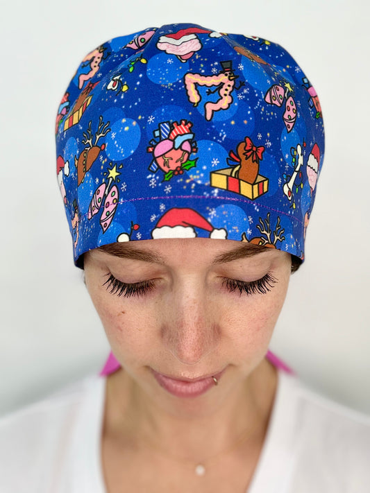 Ribbon Back- Surgical Christmas: Euro-Style Scrub Cap