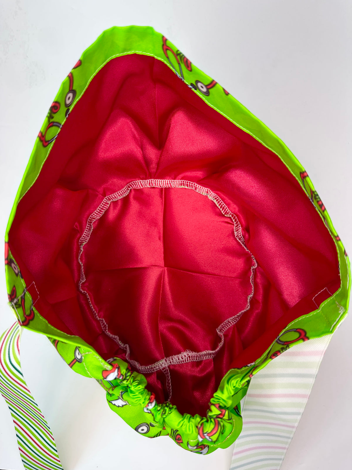 Ribbon Back- Grinch Stethoscopes: Euro-Style Scrub Cap
