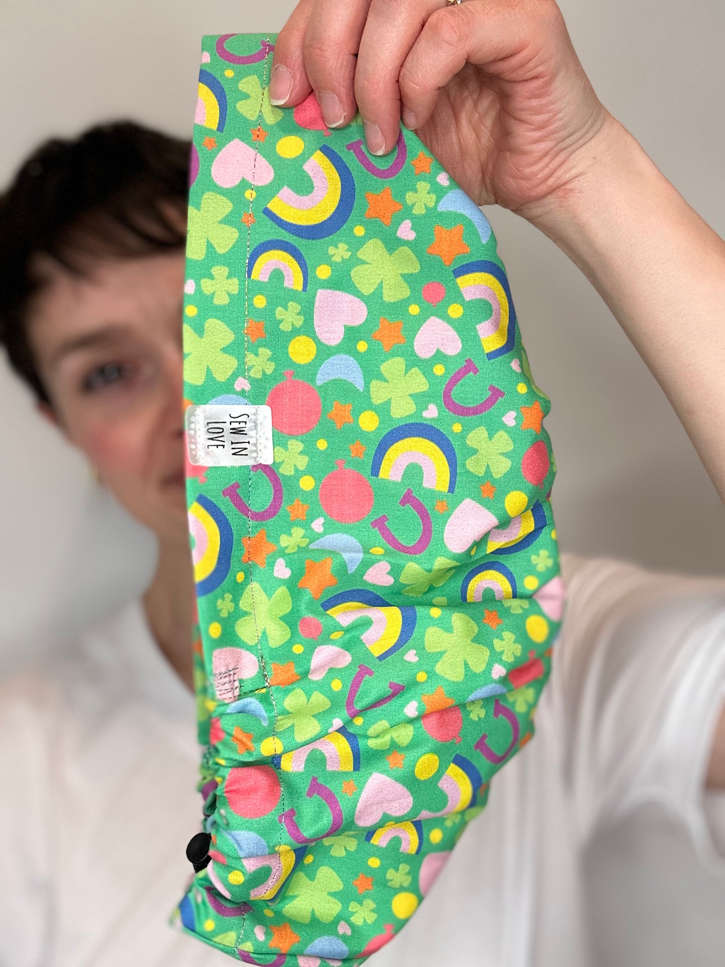 Toggle Back- Lucky Charms: Euro-Style Scrub Cap