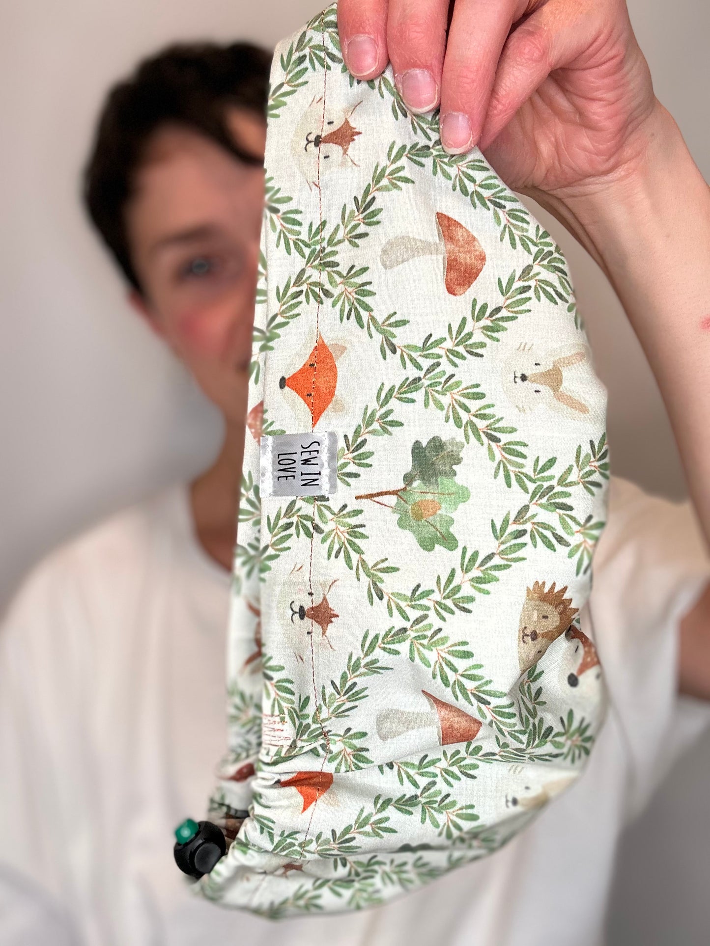 Toggle Back- Woodland Laurel: Euro-Style Scrub Cap