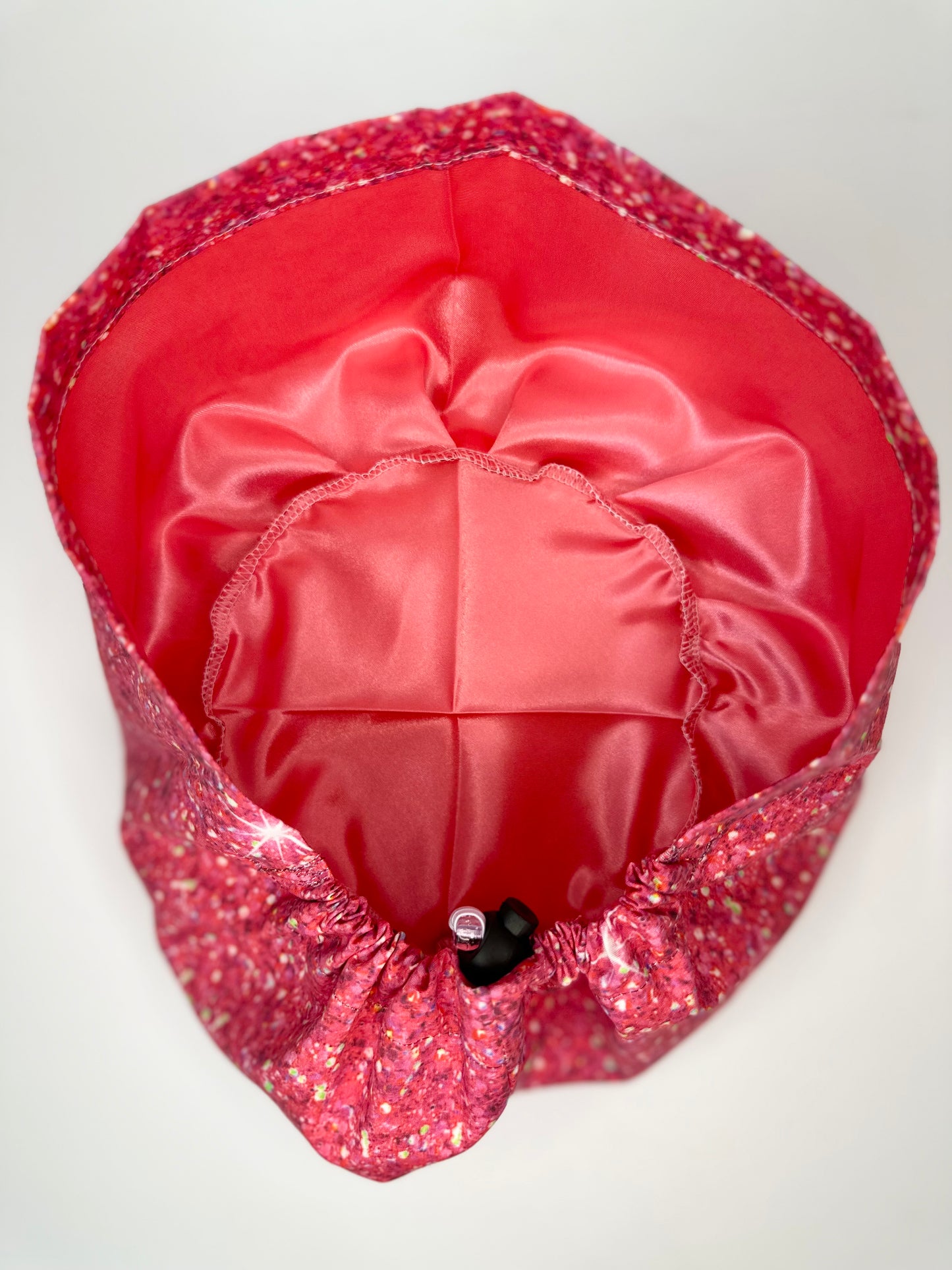 Toggle Back- Faux Sparkly Fuschia: Euro-Style Scrub Cap