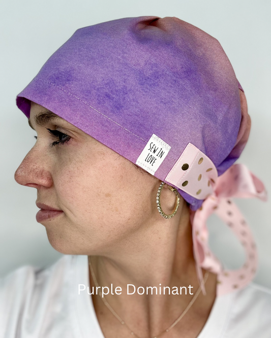 Ribbon Back - Painted Sky: Euro-Style Scrub Cap