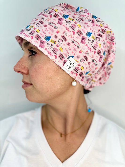 Toggle Back- So Fetch (Tiny Print): Euro-Style Scrub Cap