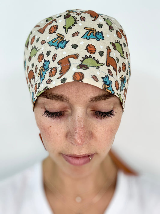 Ribbon Back- Cozy Dinos: Euro-Style Scrub Cap
