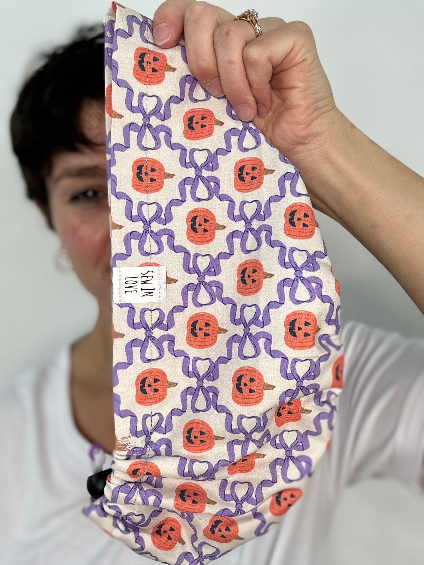 Toggle Back- Jack-O-Lantern Trellis: Euro-Style Scrub Cap