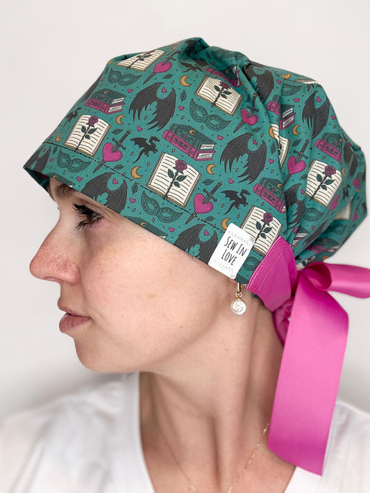 Ribbon Back- Romantasy: Euro-Style Scrub Cap