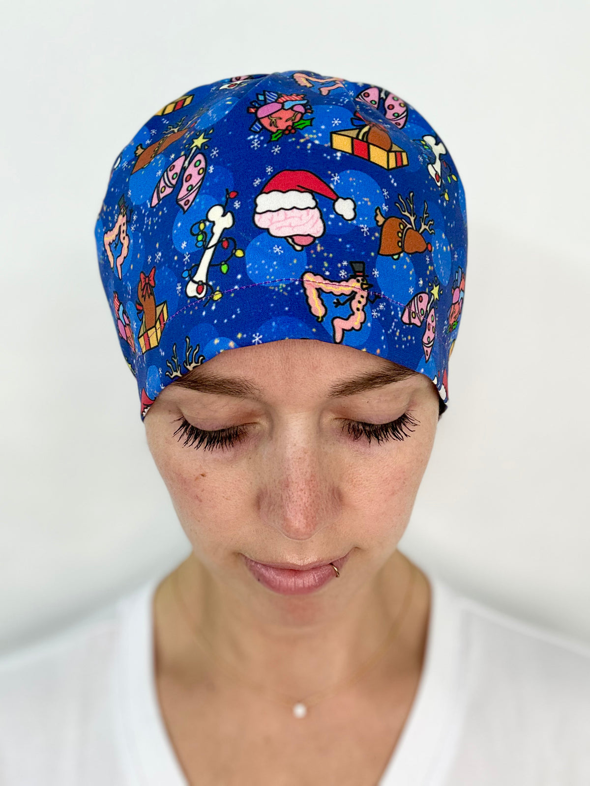 Toggle Back- Surgical Christmas: Euro-Style Scrub Cap