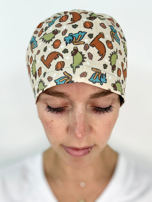 Toggle Back- Cozy Dinos: Euro-Style Scrub Cap