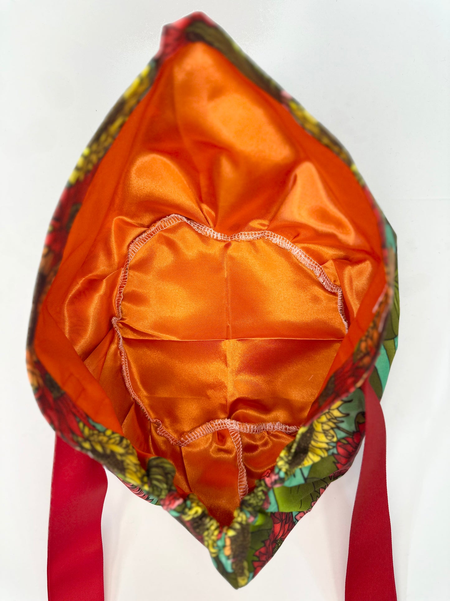 Ribbon Back- Delightful Sunflowers: Euro-Style Scrub Cap