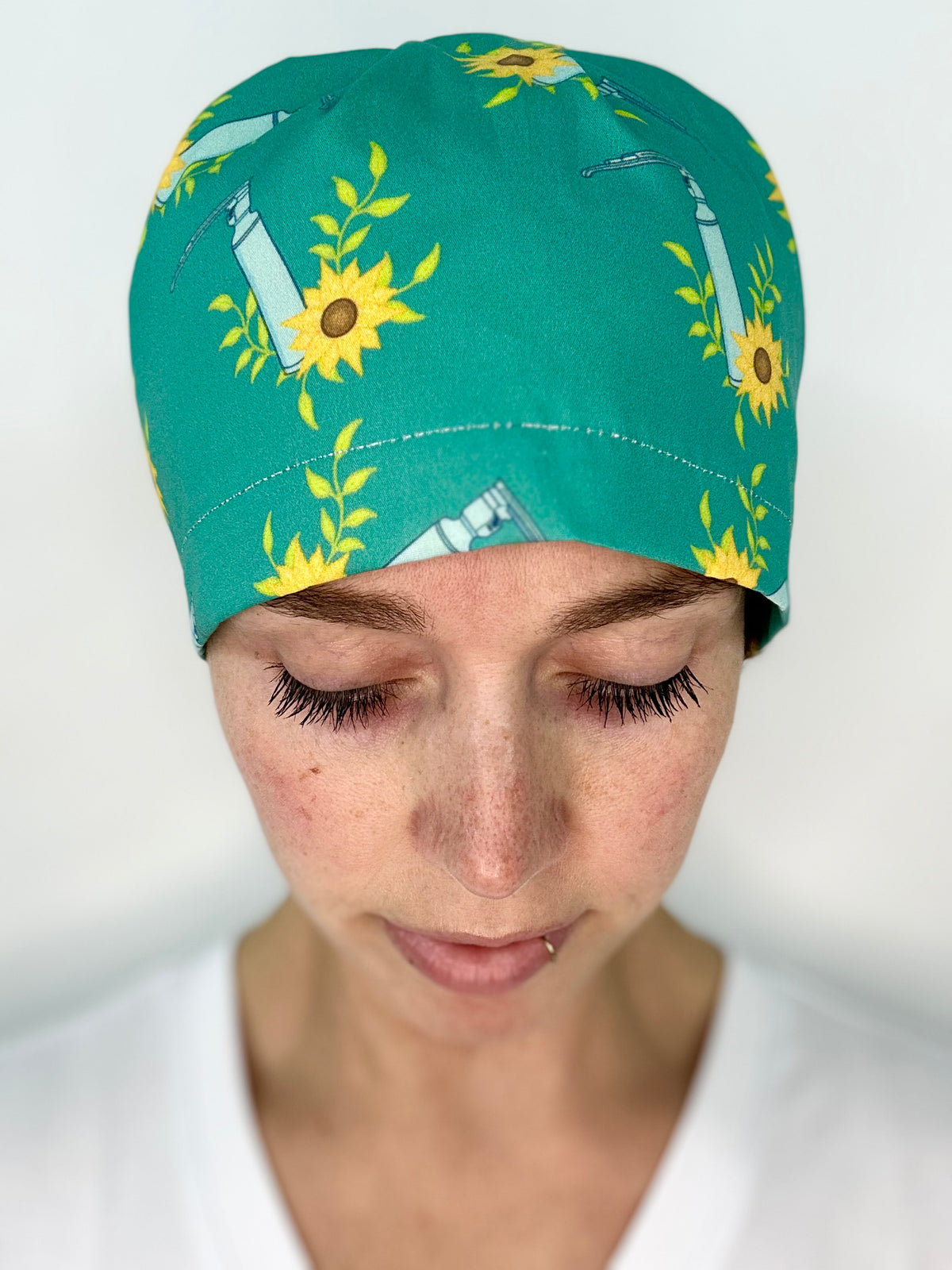 Toggle Back- Sunflower Miller Blade: Euro-Style Scrub Cap