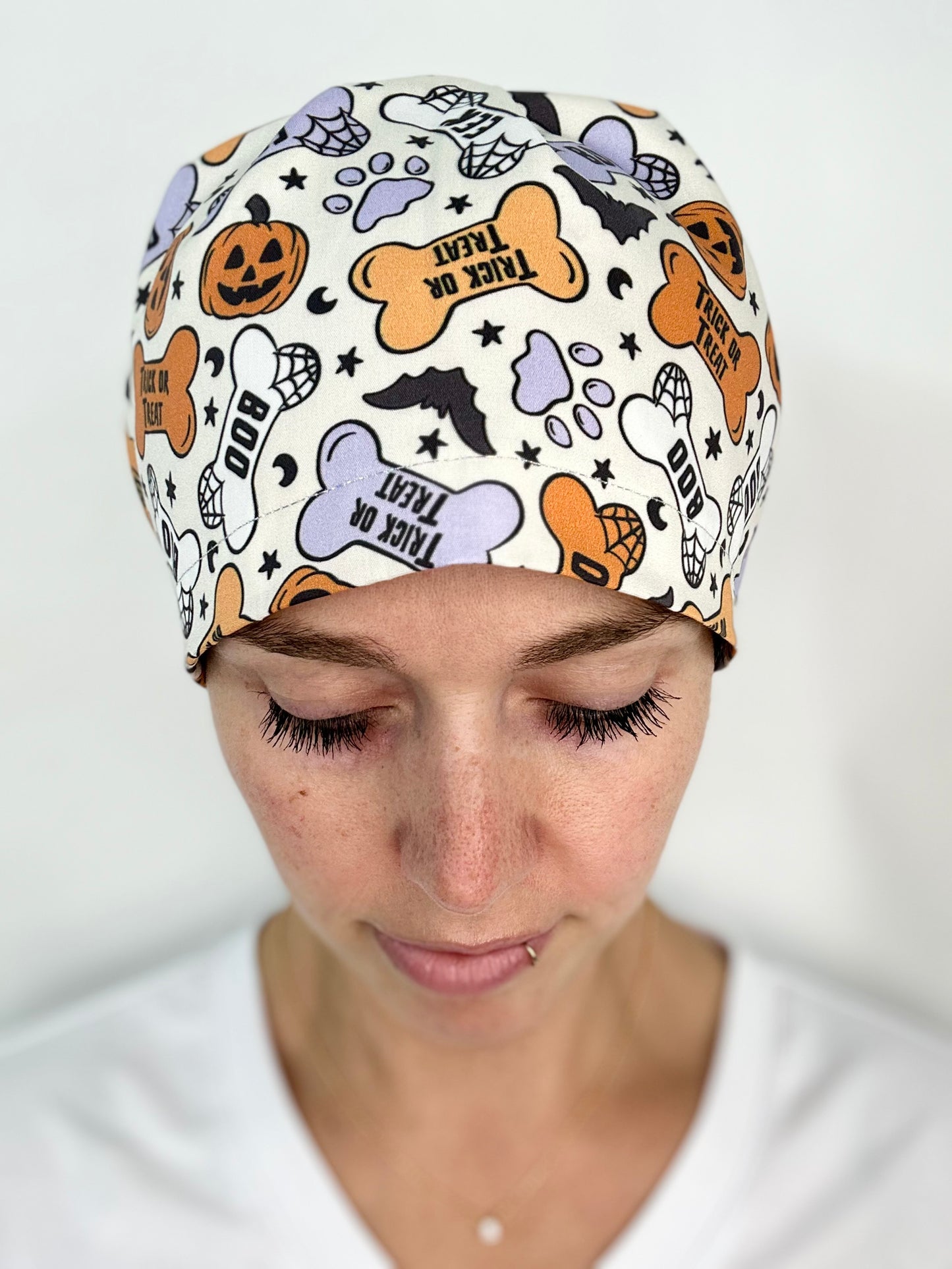 Toggle Back- Halloween for the Pups: Euro-Style Scrub Cap