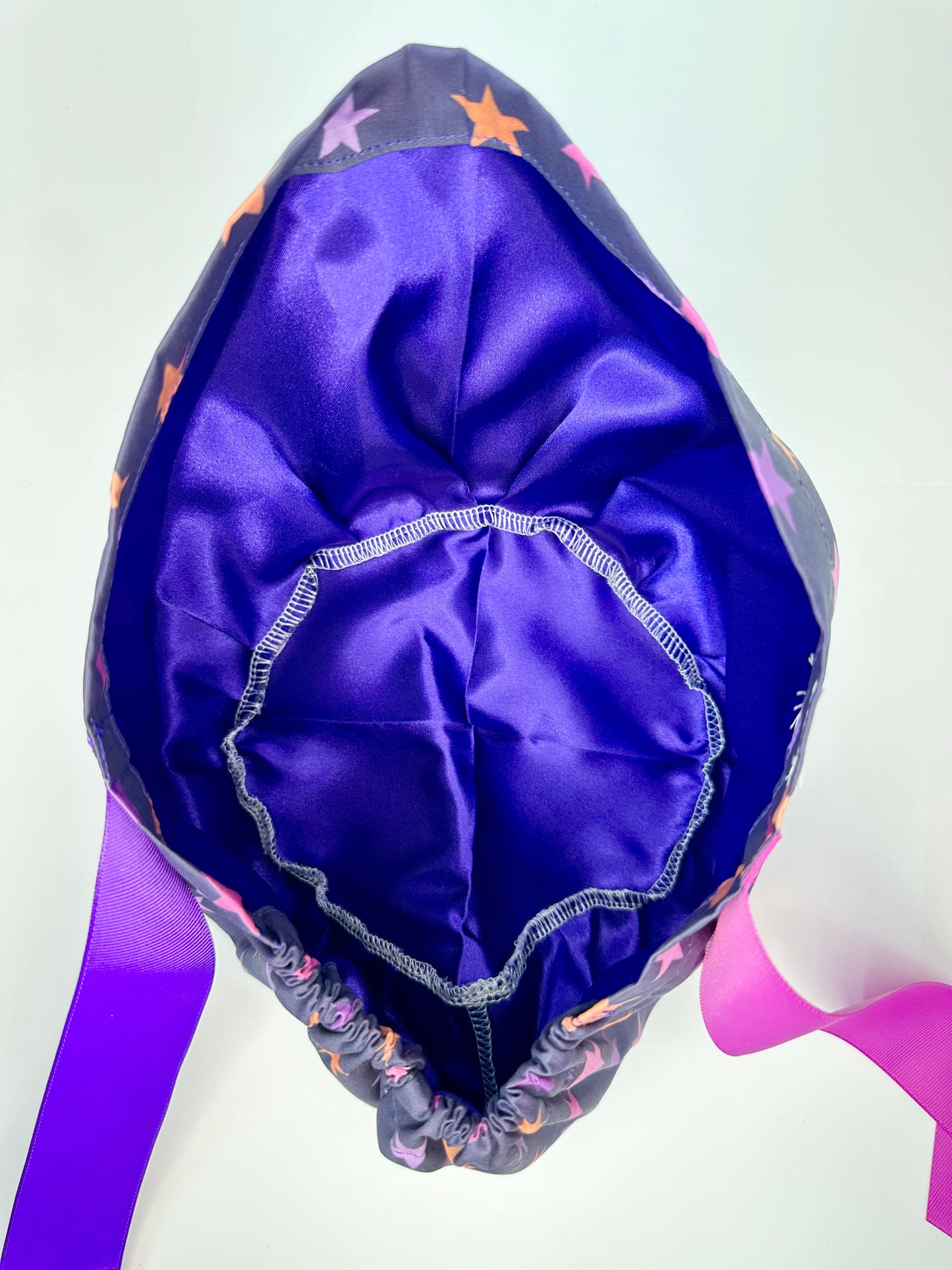 Ribbon Back- Halloween Stars (Minor Fabric Flaw): Euro-Style Scrub Cap