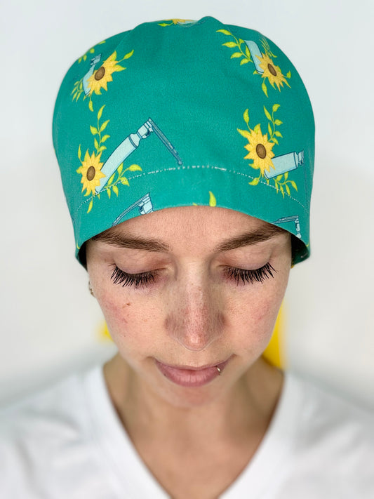 Ribbon Back- Sunflower Miller Blade: Euro-Style Scrub Cap