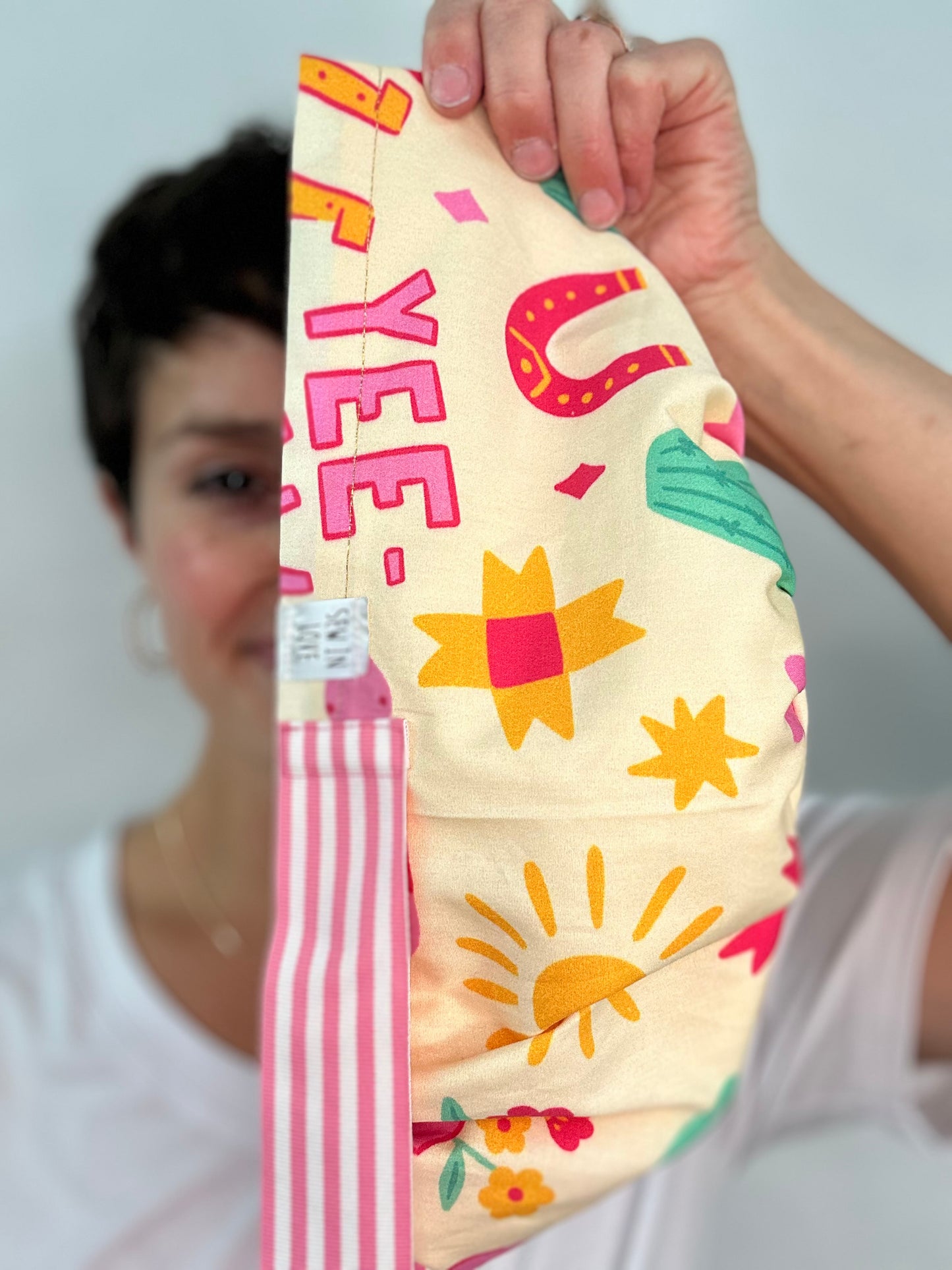 Ribbon Back- Yee Haw: Euro-Style Scrub Cap