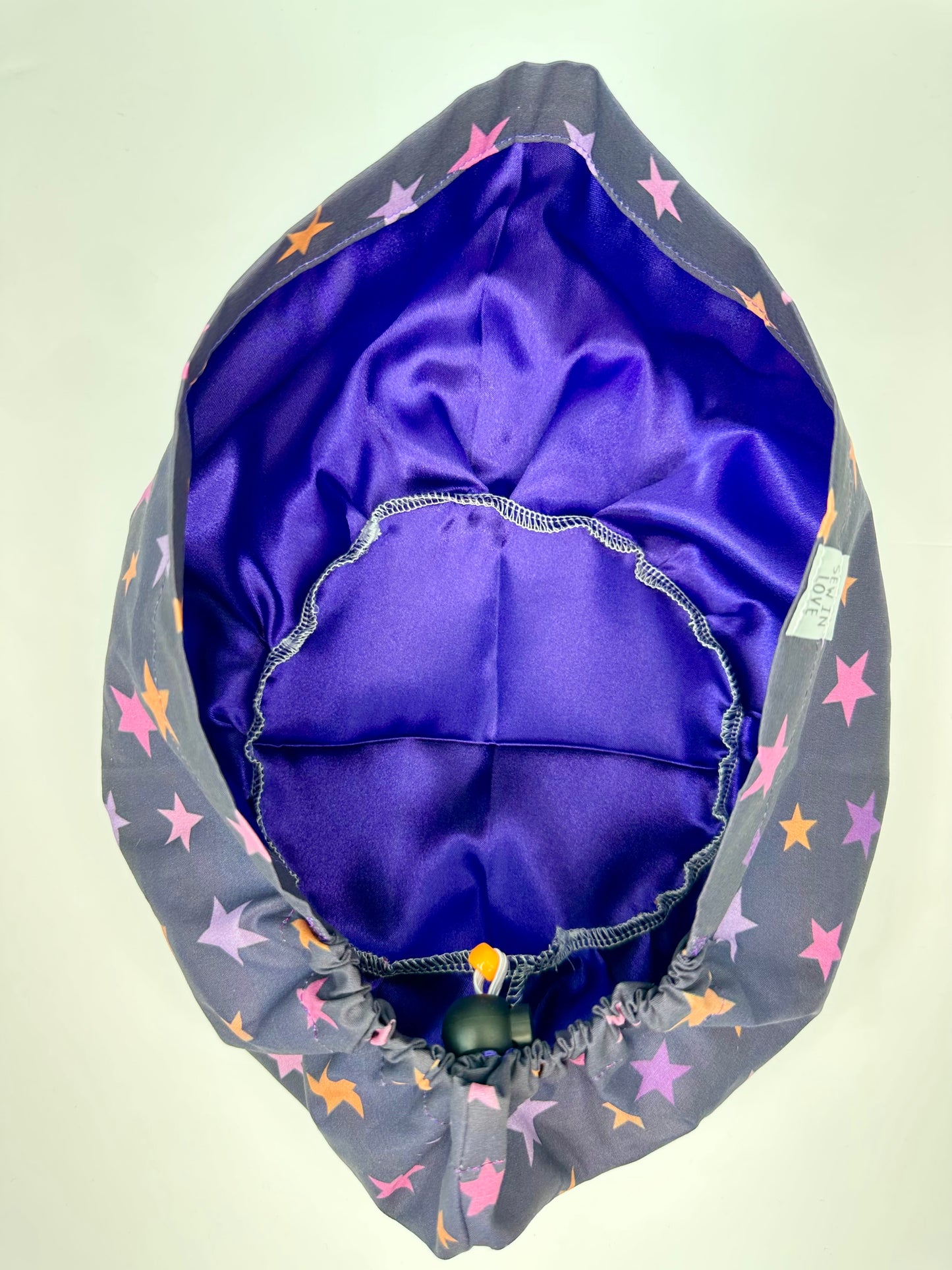 Toggle Back- Halloween Stars (Minor Fabric Flaw): Euro-Style Scrub Cap