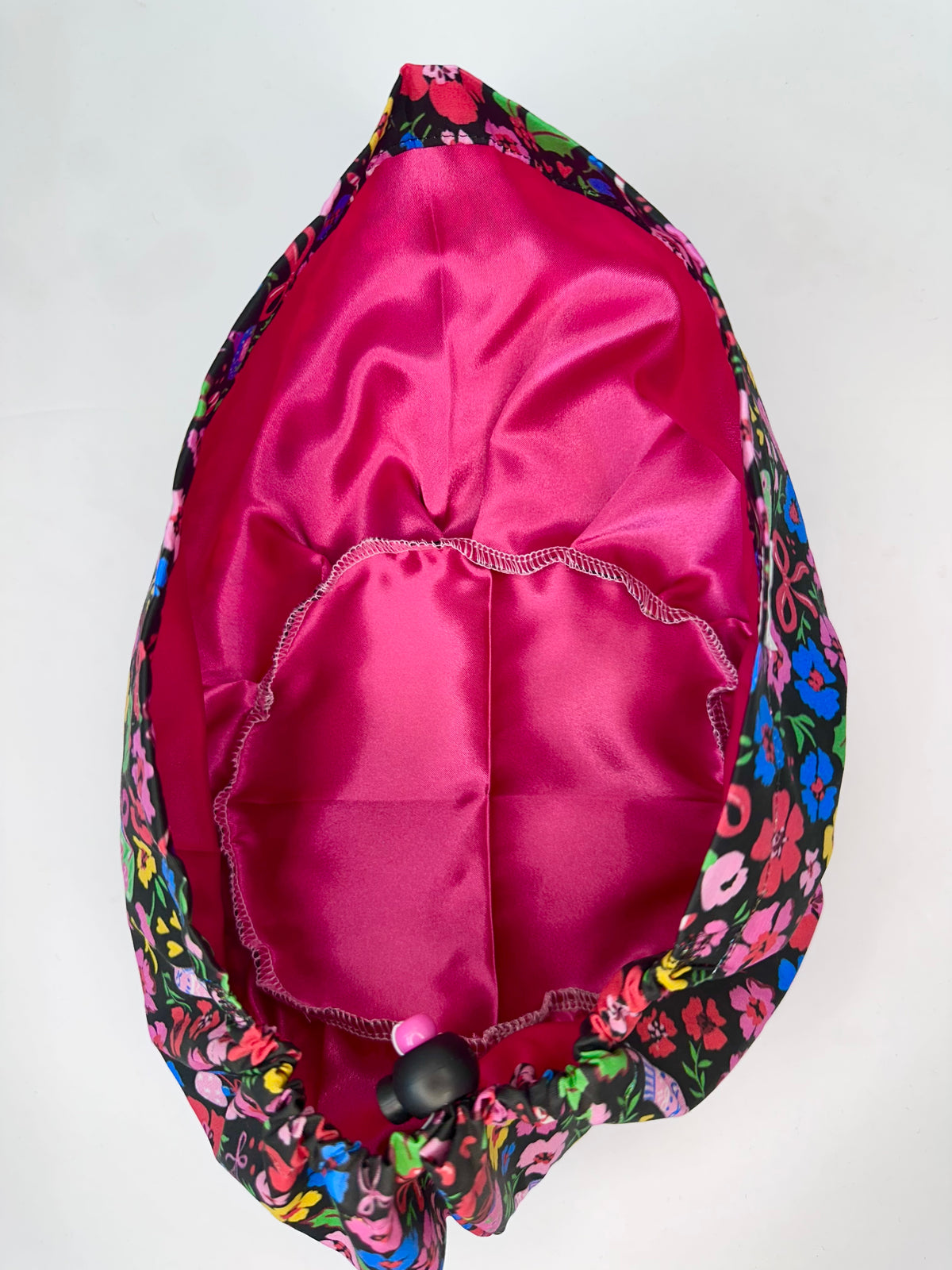 Toggle Back- Candy Cane Floral: Euro-Style Scrub Cap