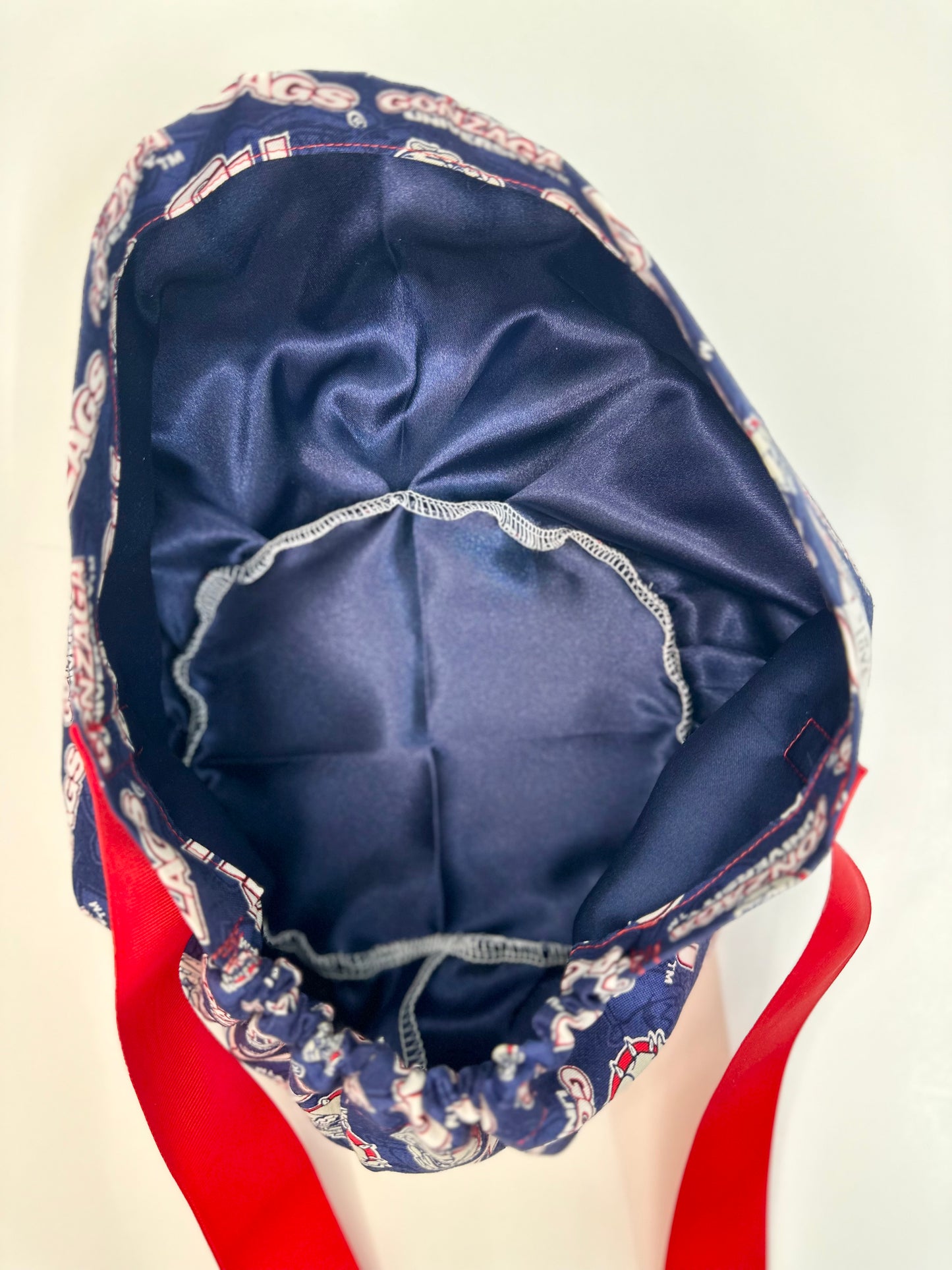 *Sneaky Print* Ribbon Back- Gonzaga: Euro-Style Scrub Cap