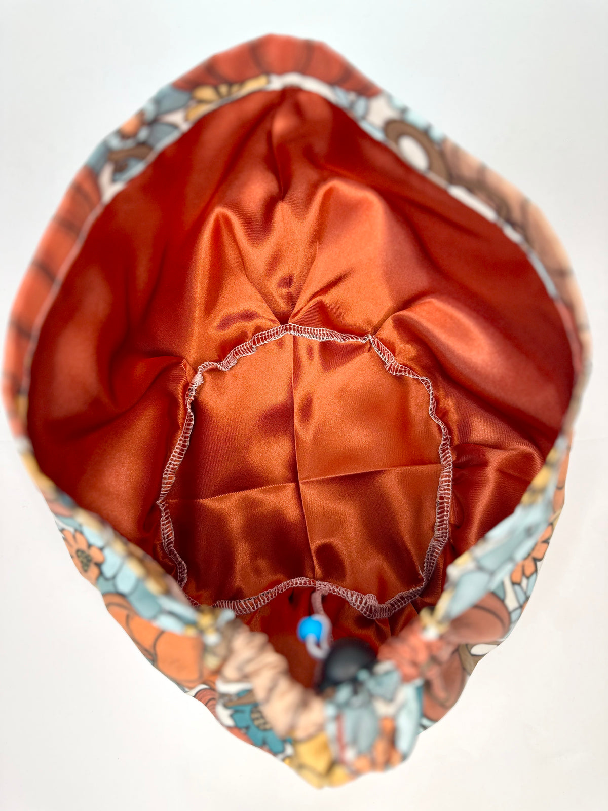 Toggle Back- Pumpkins in Blue: Euro-Style Scrub Cap