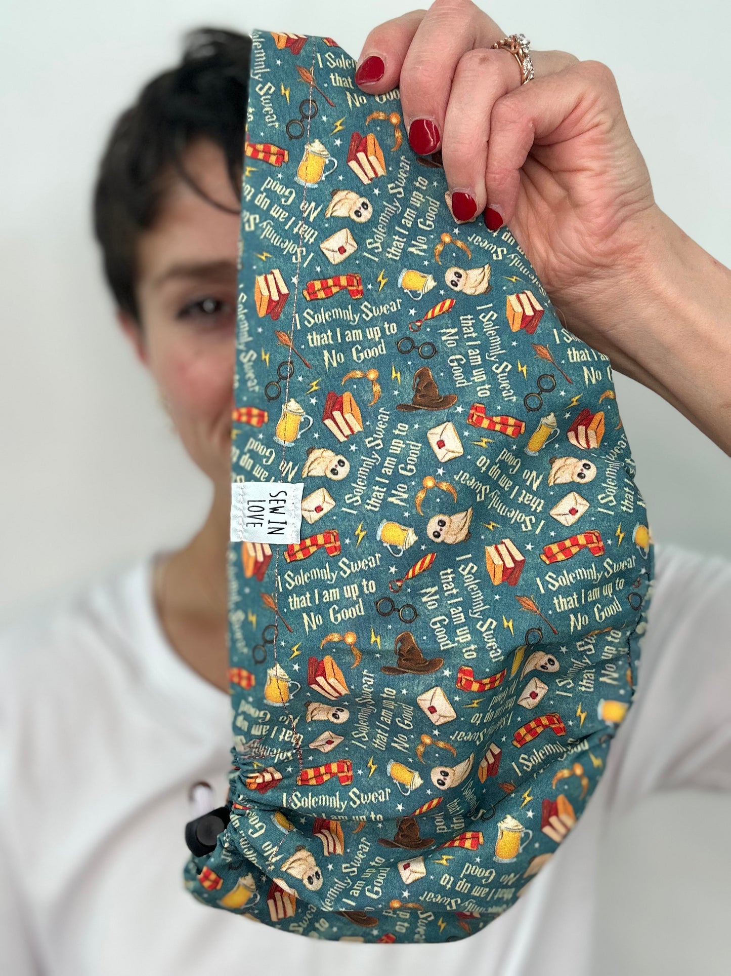 Toggle Back- Up to No Good: Euro-Style Scrub Cap