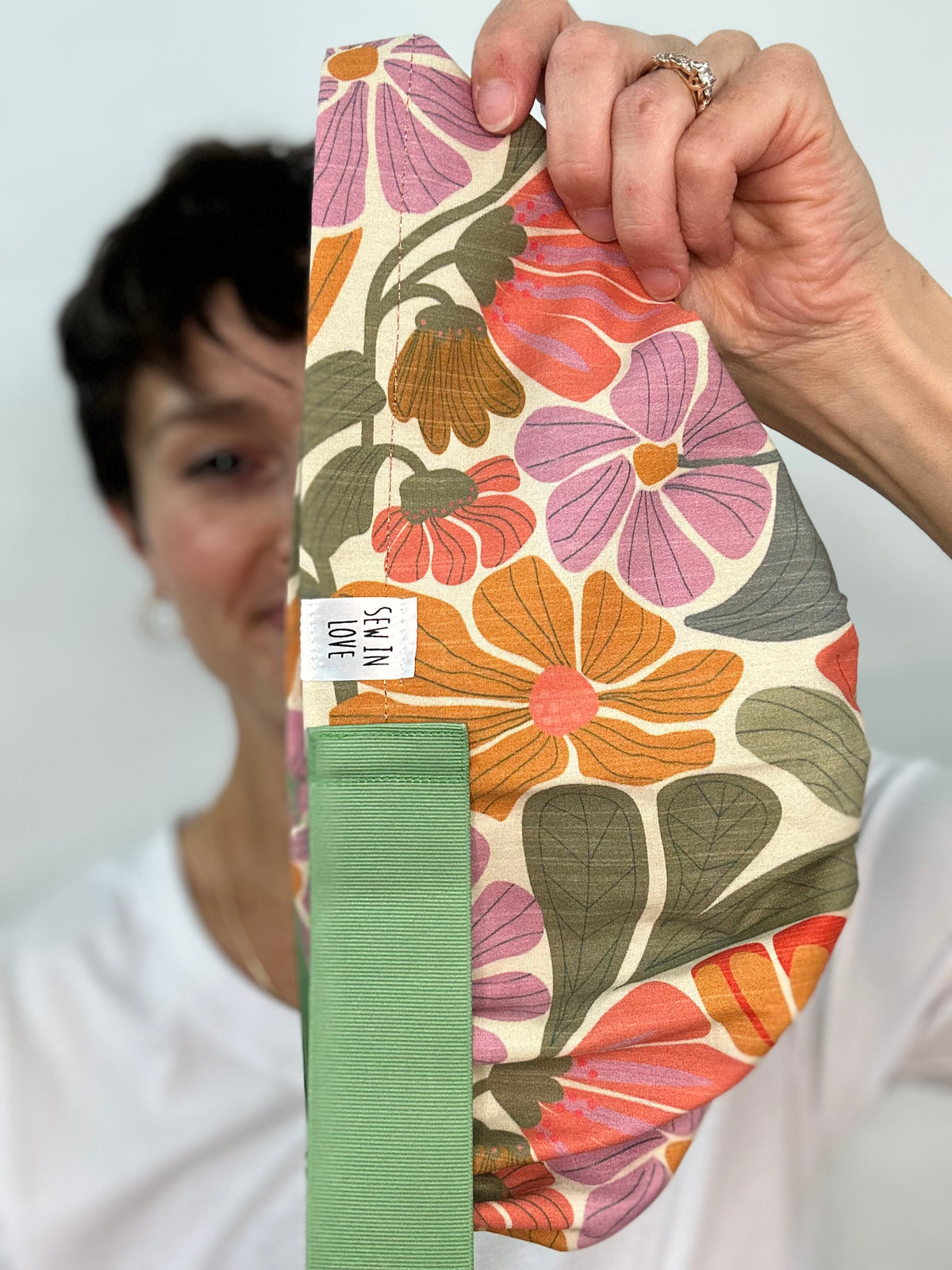 Ribbon Back- Fall Whimsy: Euro-Style Scrub Cap