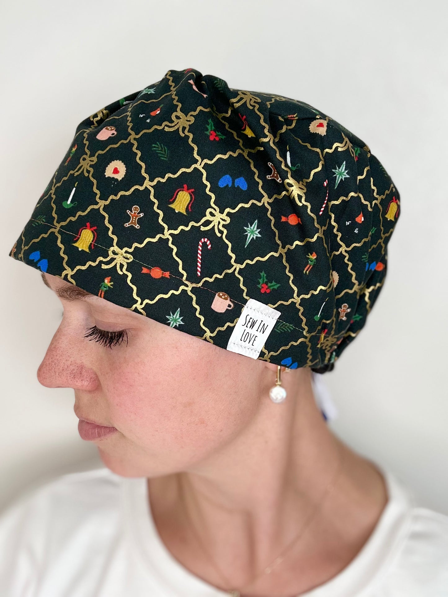 Argyle Christmas: Euro-Style Scrub Cap