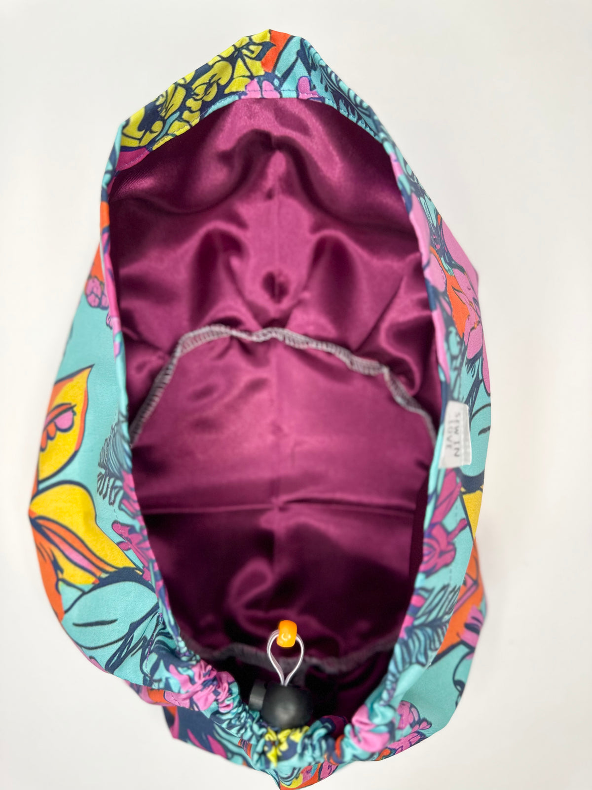 Toggle Back- Spunky Floral: Euro-Style Scrub Cap