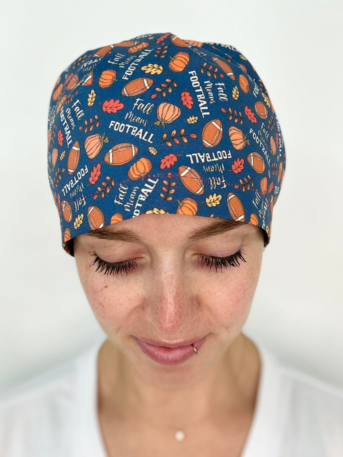 Toggle Back- Fall Means Football: Euro-Style Scrub Cap