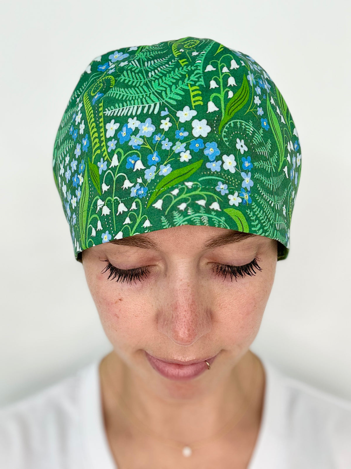Toggle Back- Fern Forest: Euro-Style Scrub Cap