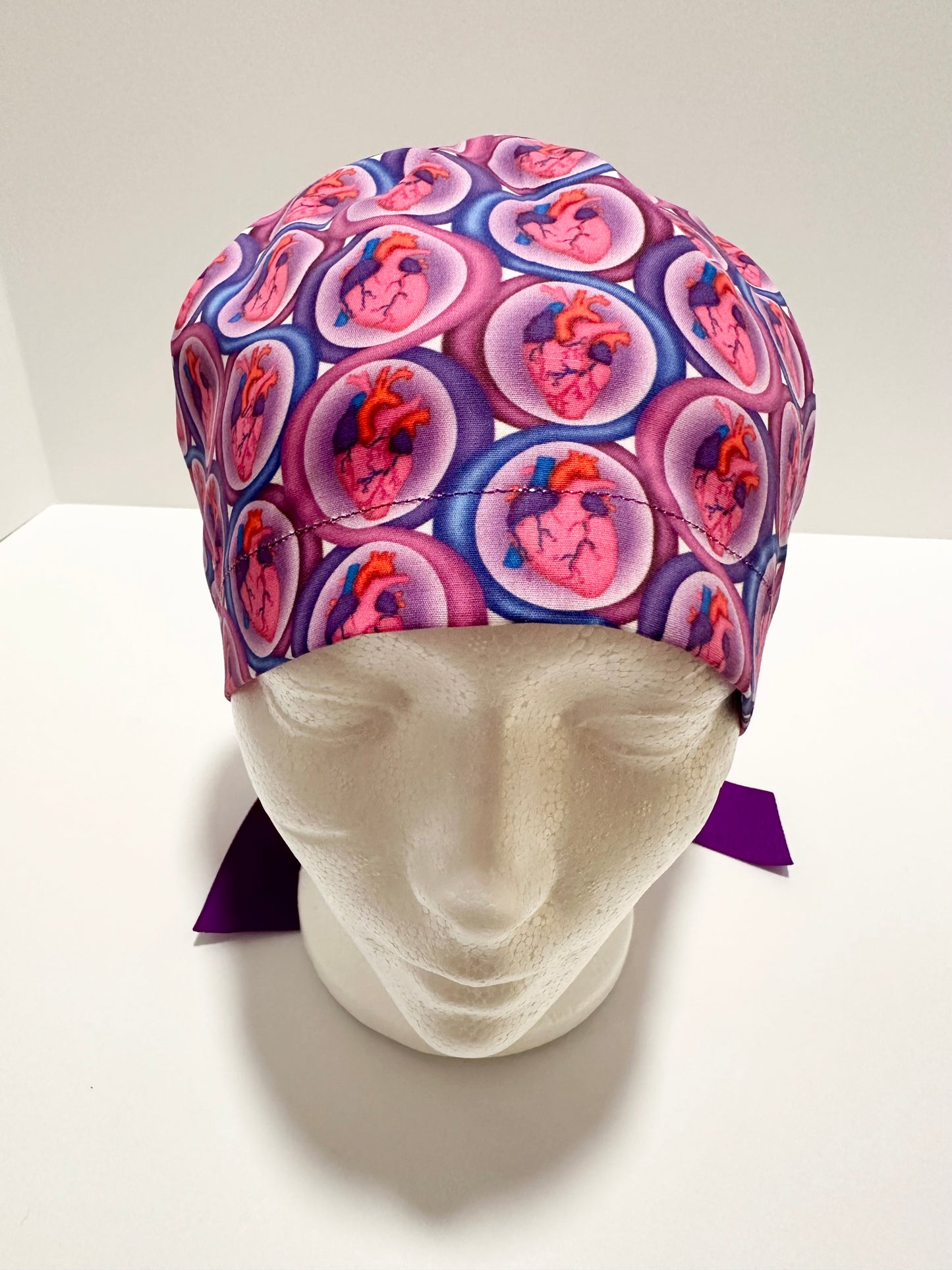 NOT LINED- Electric Hearts: Euro-Style Scrub Cap