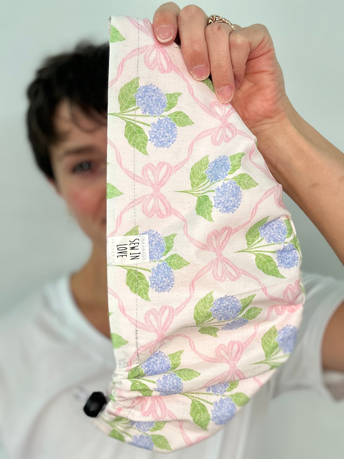 Toggle Back- Hydrangea Trellis: Euro-Style Scrub Cap