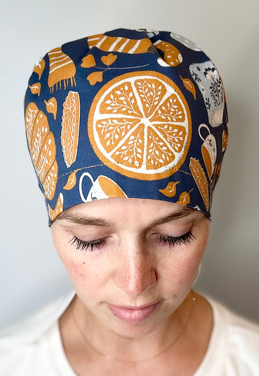 SATIN LINED- Cozy Autumn: Euro-Style Scrub Cap