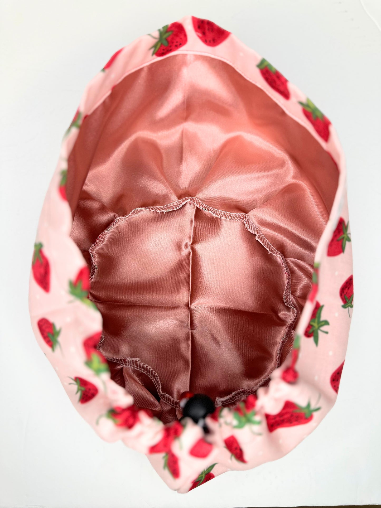 Toggle Back- Cutesy Strawberries: Euro-Style Scrub Cap