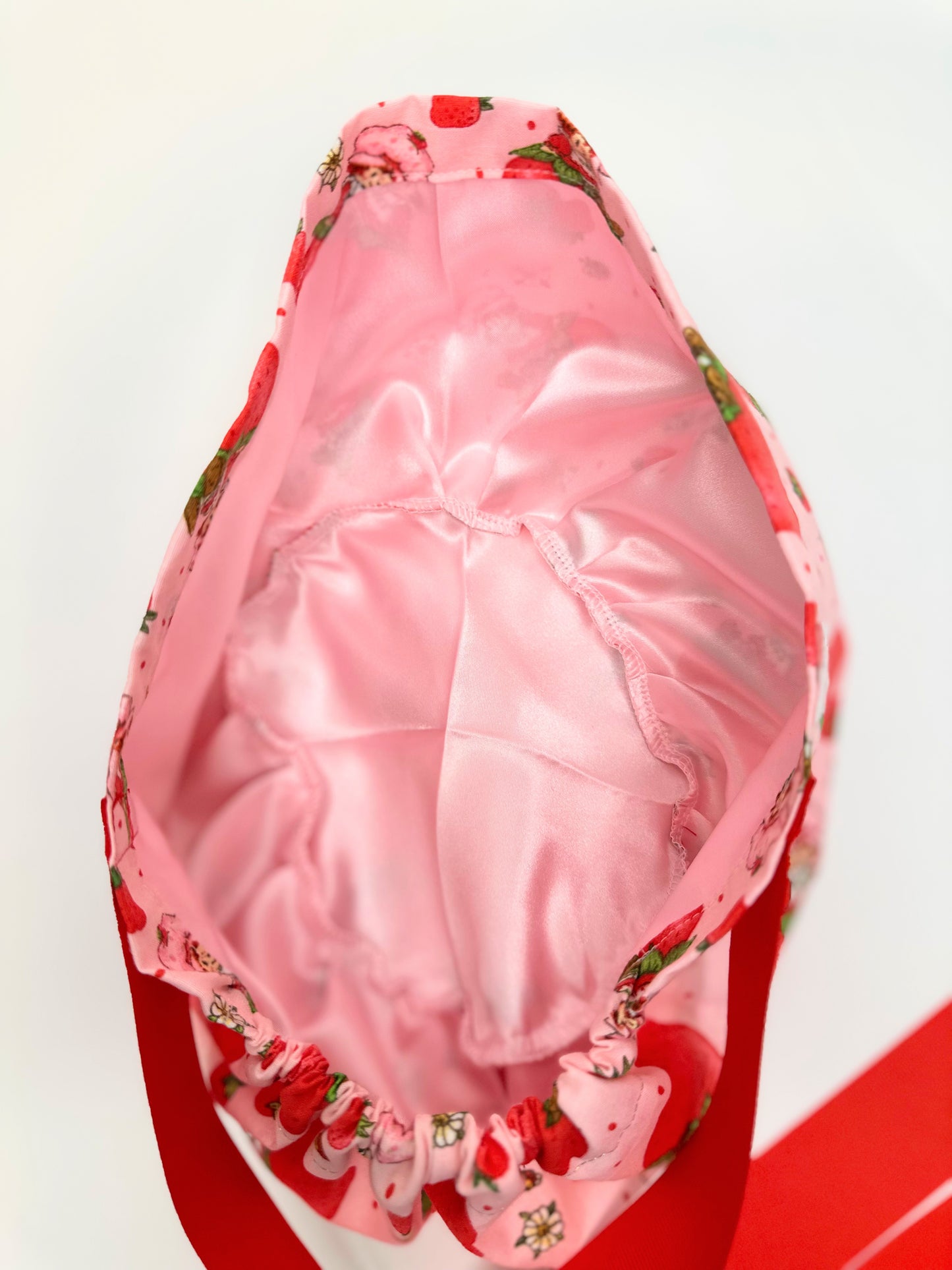 *Sneaky Print* Ribbon Back- Strawberry Shortcake: Euro-Style Scrub Cap