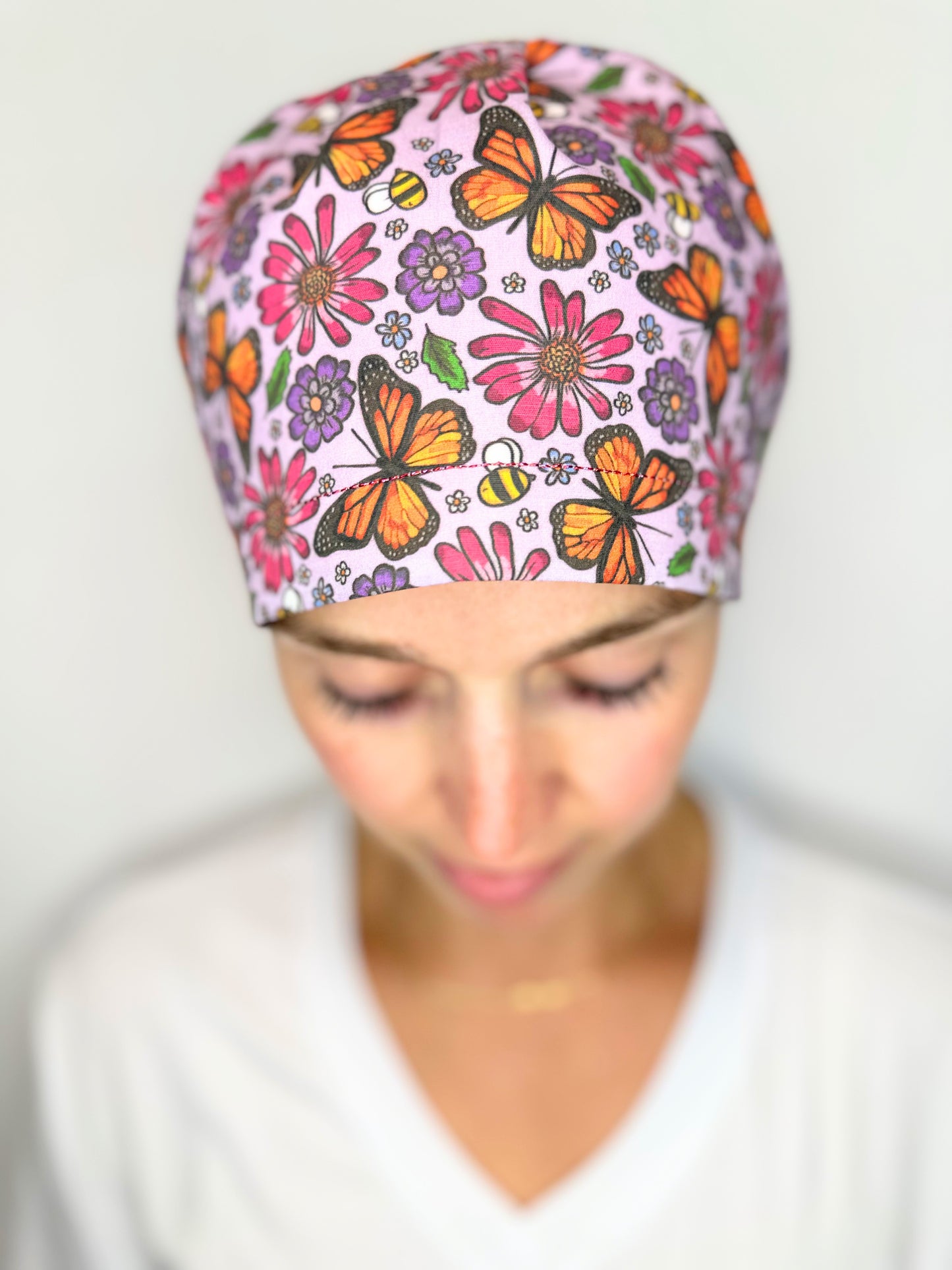 Toggle Back- Monarchs: Euro-Style Scrub Cap