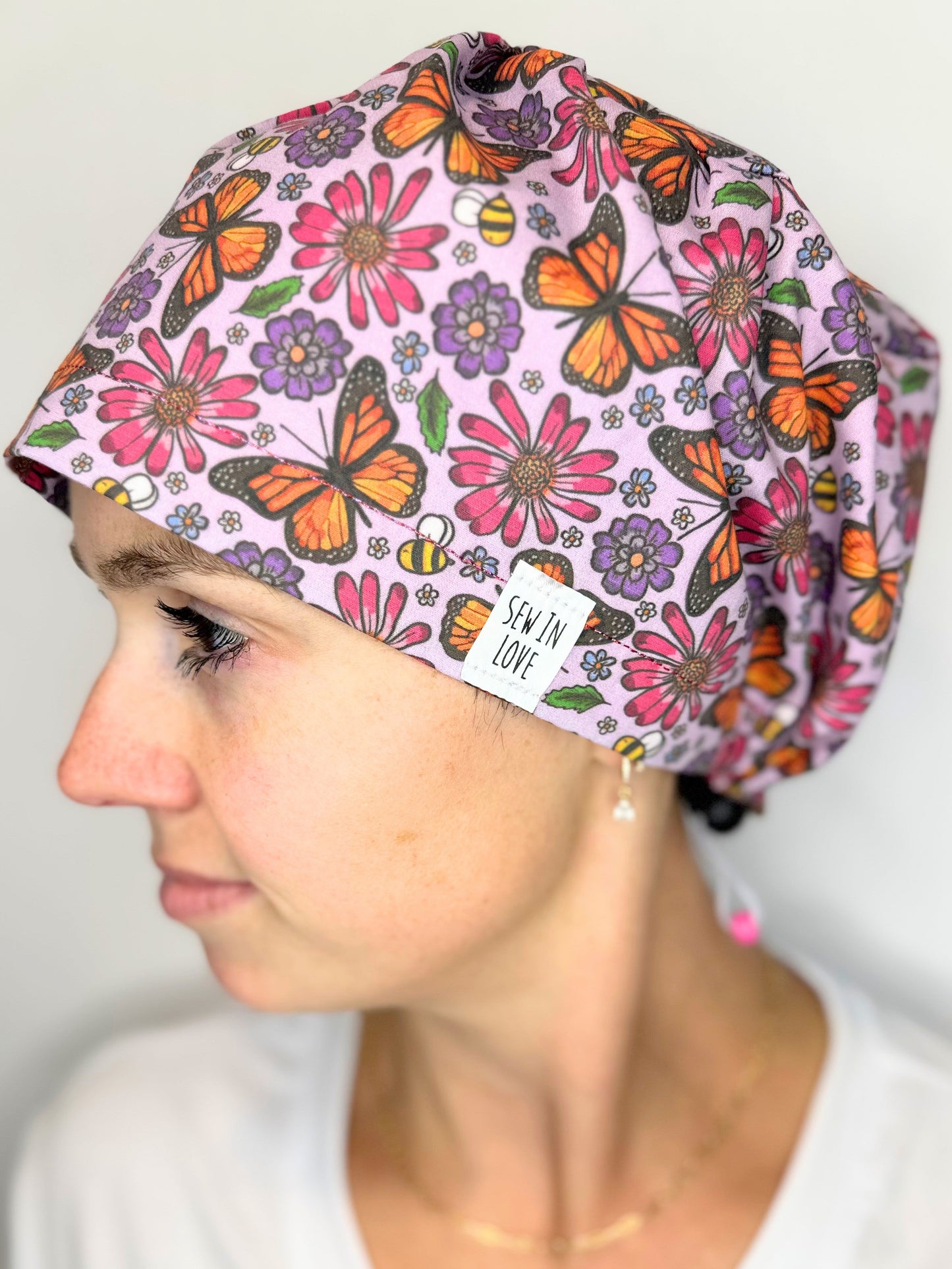Toggle Back- Monarchs: Euro-Style Scrub Cap