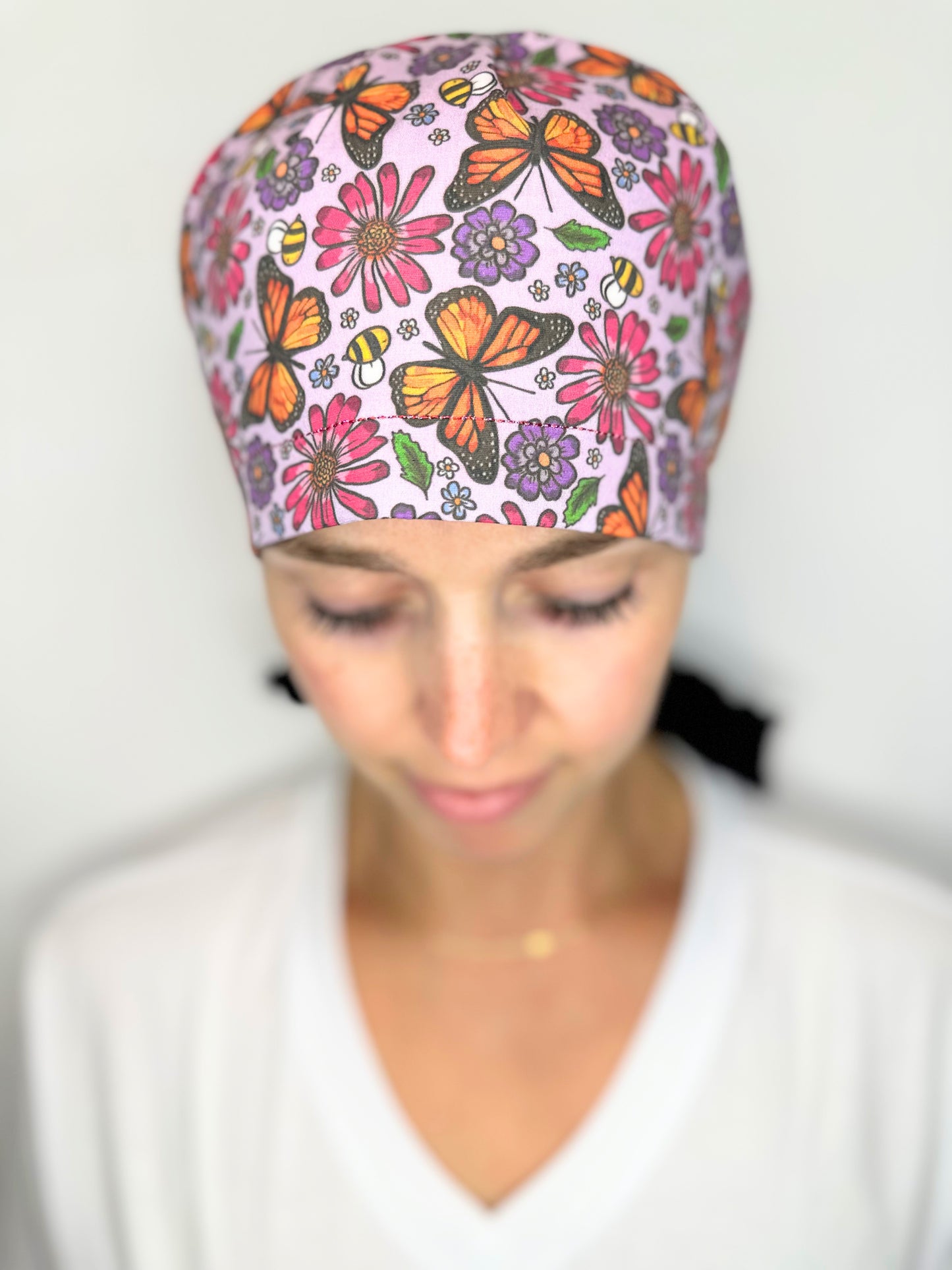 Ribbon Back-Monarchs: Euro-Style Scrub Cap