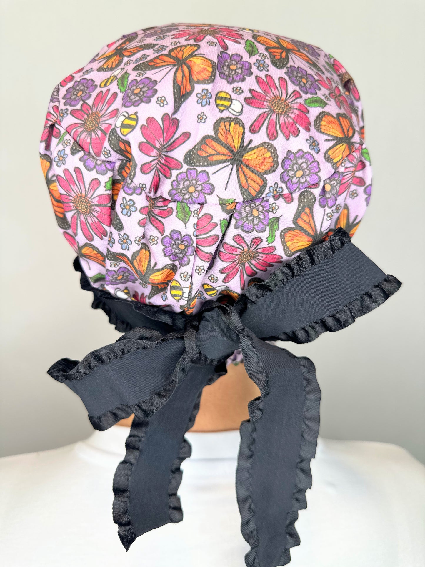Ribbon Back-Monarchs: Euro-Style Scrub Cap