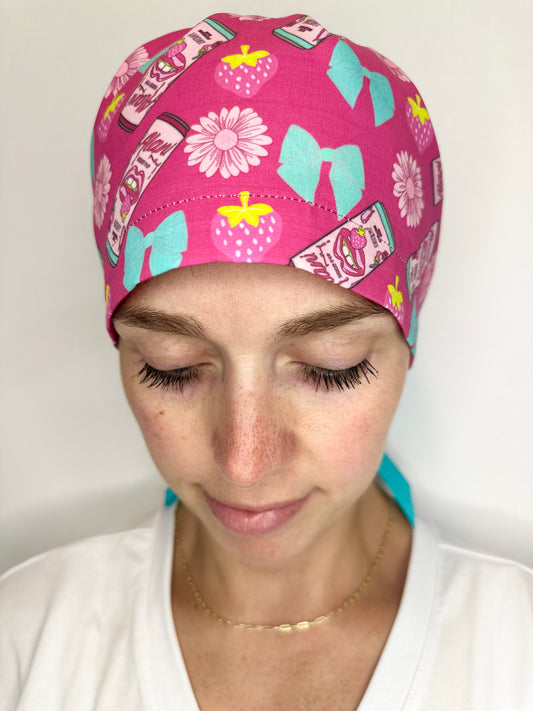 Ribbon Back-Energy Drink: Euro-Style Scrub Cap