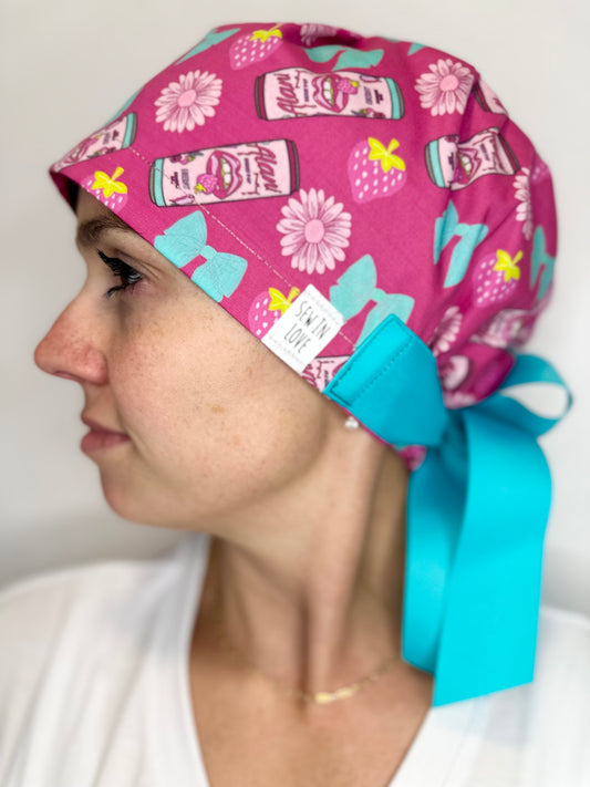 Ribbon Back-Energy Drink: Euro-Style Scrub Cap