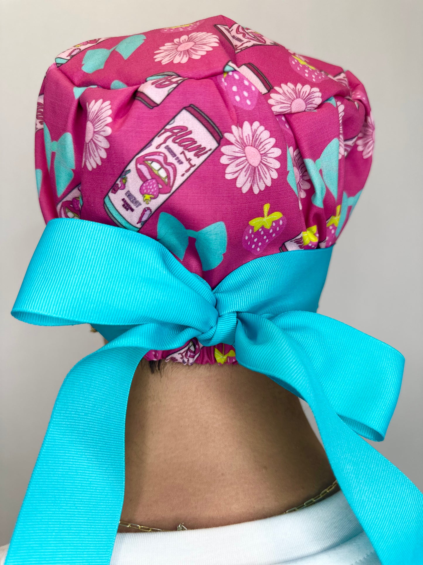 Ribbon Back-Energy Drink: Euro-Style Scrub Cap
