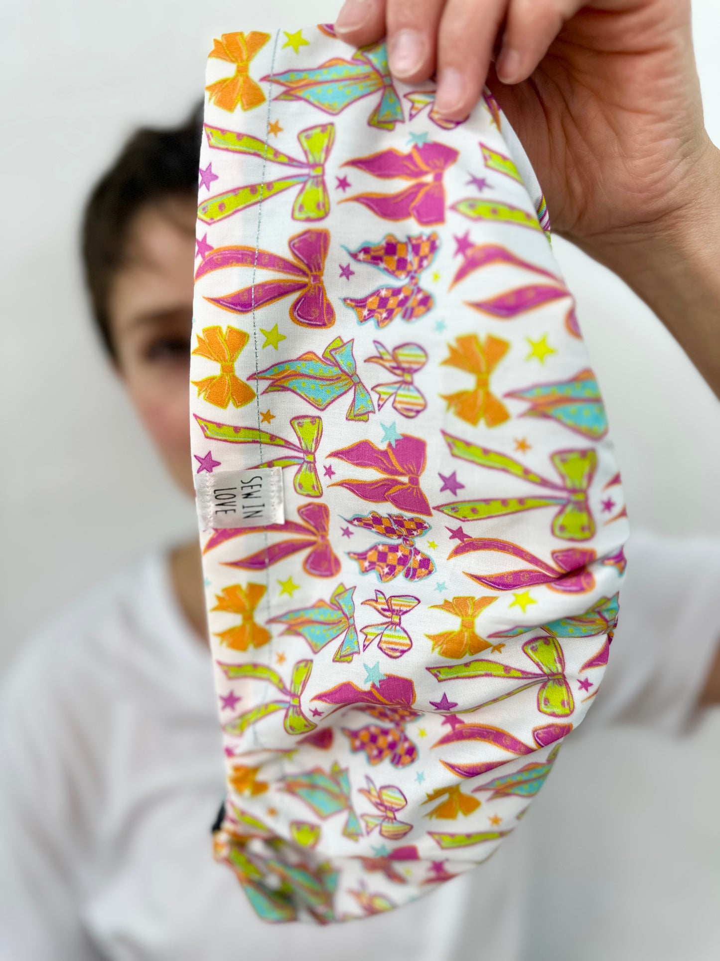 Toggle Back- Funky Bows: Euro-Style Scrub Cap