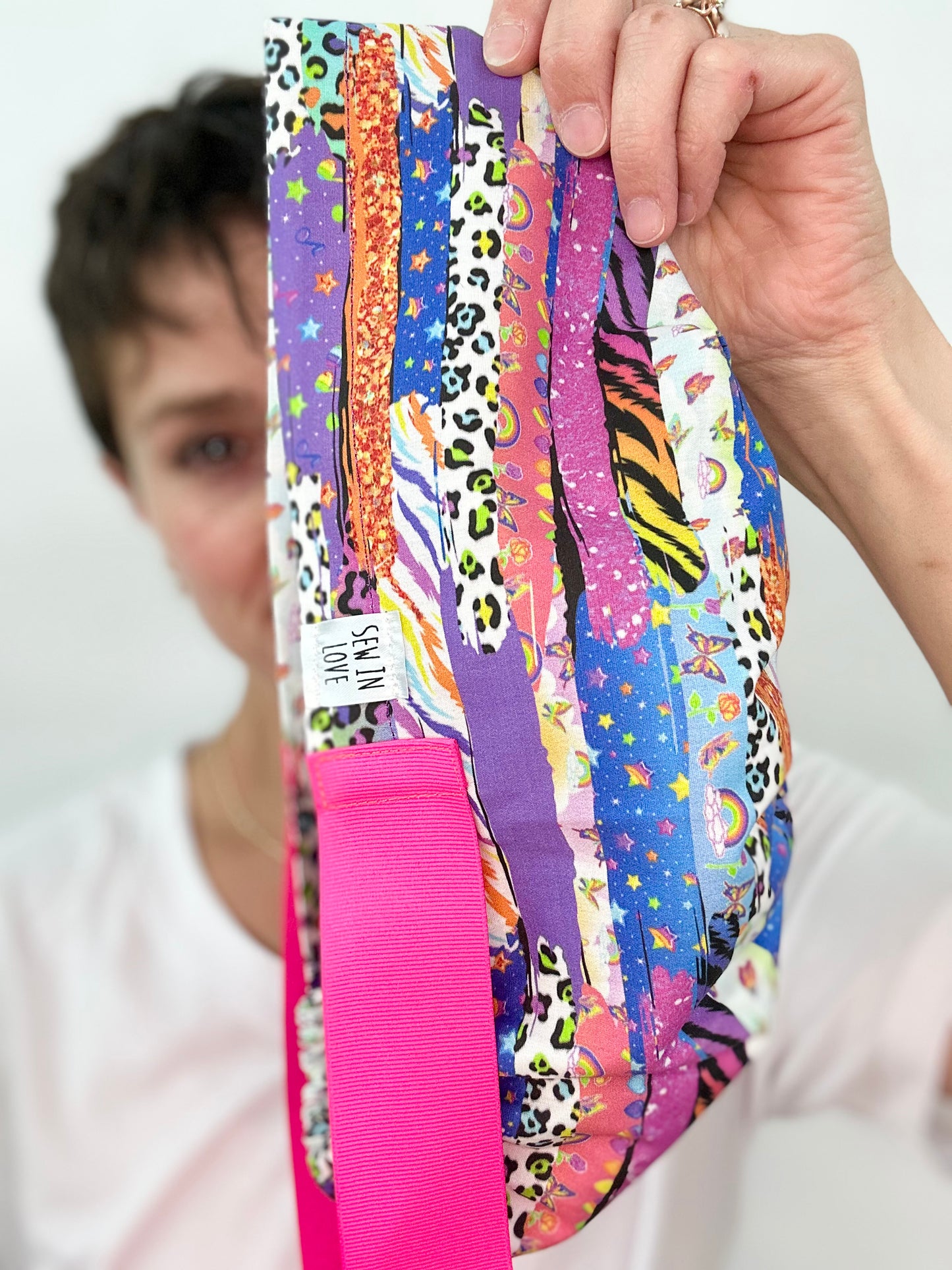 Ribbon Back-Lisa Patchwork: Euro-Style Scrub Cap