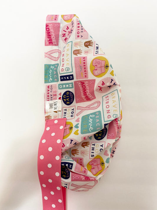 NOT LINED- Breast Cancer Motivational: Euro-Style Scrub Cap